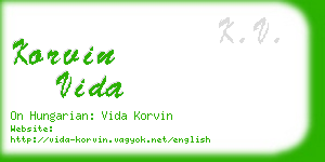 korvin vida business card